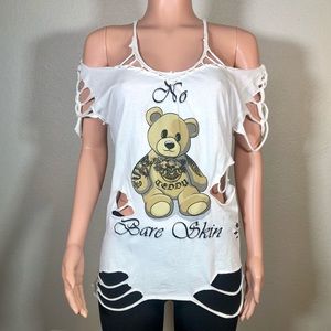 No Bare Skin custom cut T-shirt
